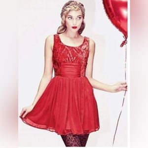 Free People red party dress size 8